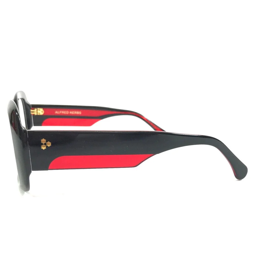 Alfred Kerbs Eyeglasses Frames MARTINA BK Black Red Square Full Rim 53-23-140